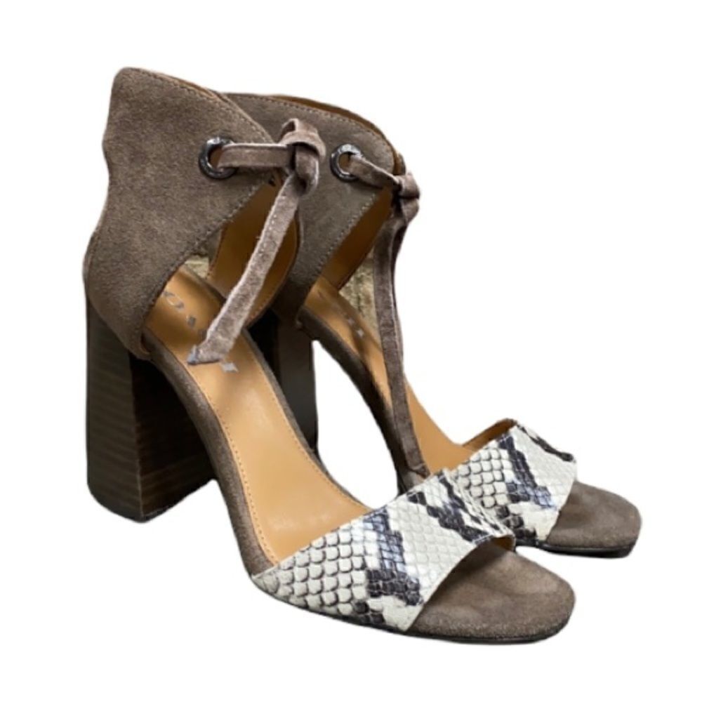 Coach Madison Lux Snake/Suede Block Heel Size 6.5